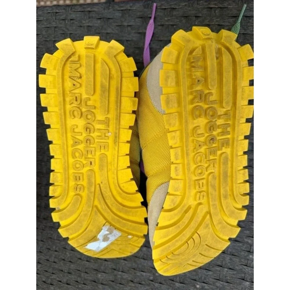 Marc Jacobs The Jogger Sneakers - Yellow & Purple / Size EU 39